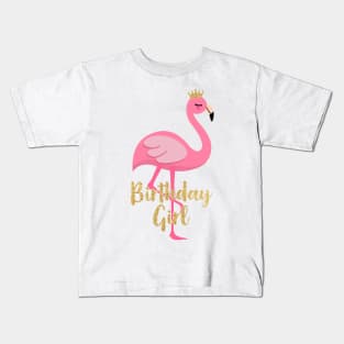 Flamingo Girl Birthday Costume Gift Kids T-Shirt